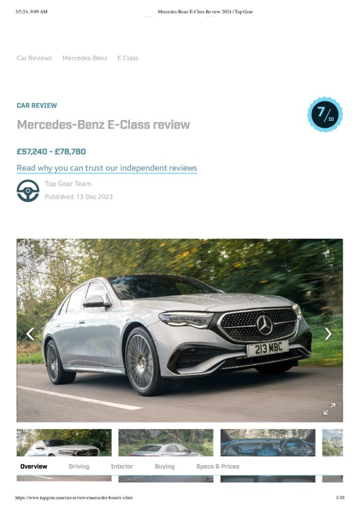 thumbnail of Mercedes-Benz E-Class